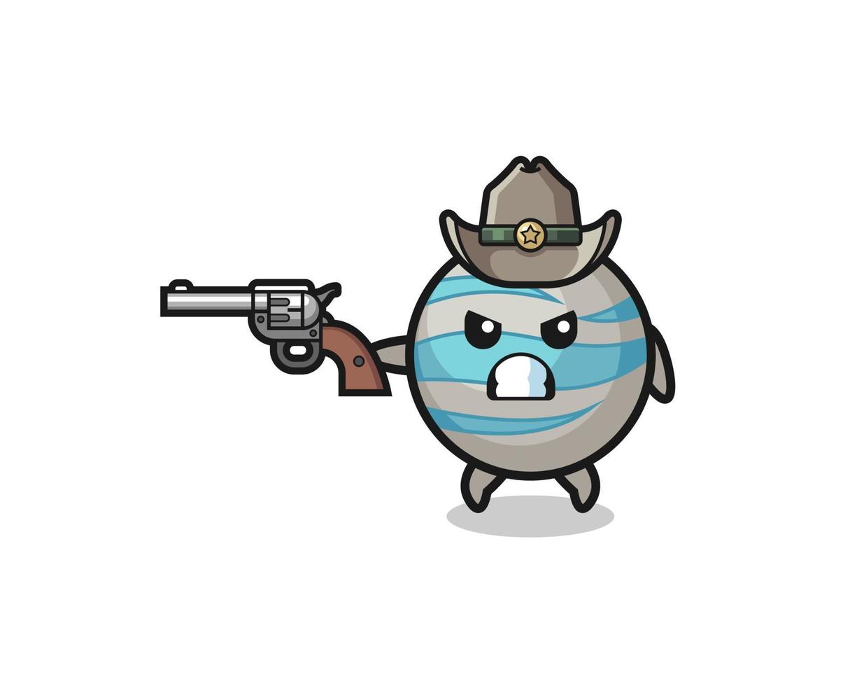 il cowboy del pianeta spara con una pistola vettore
