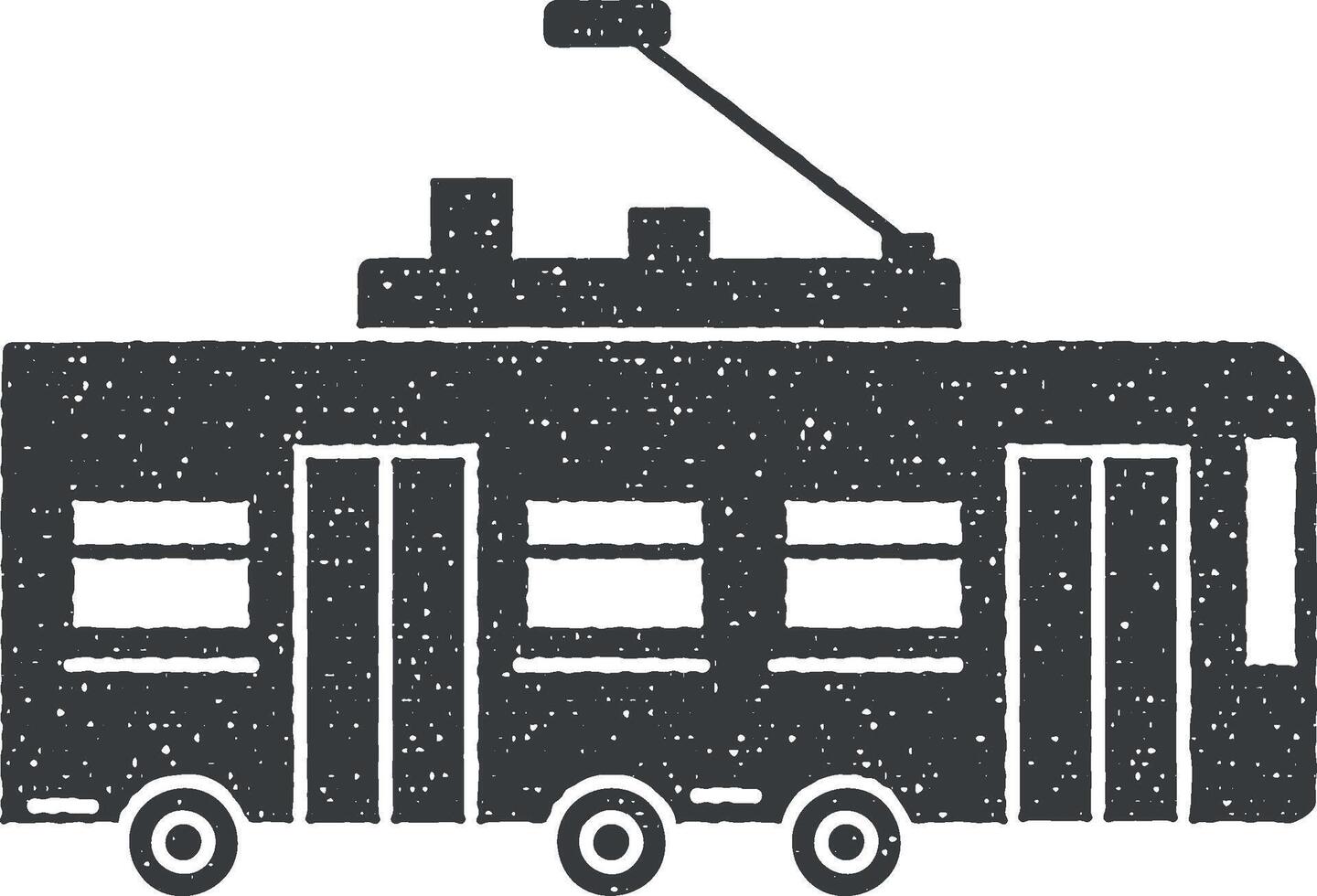 carrello autobus vettore icona illustrazione con francobollo effetto