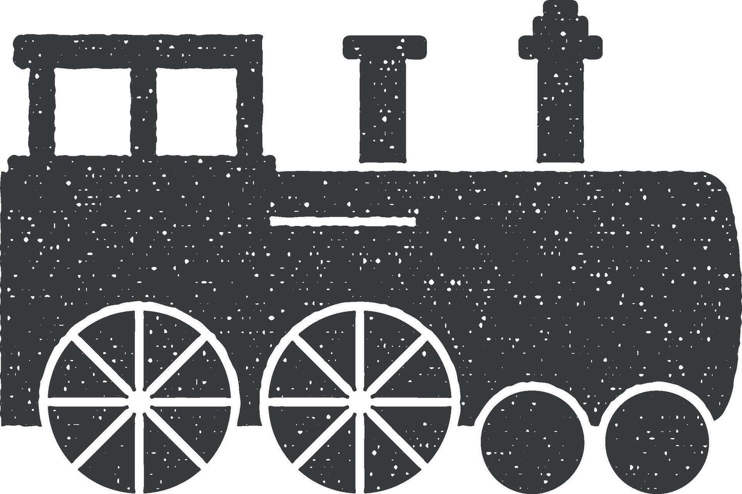 vapore locomotiva vettore icona illustrazione con francobollo effetto