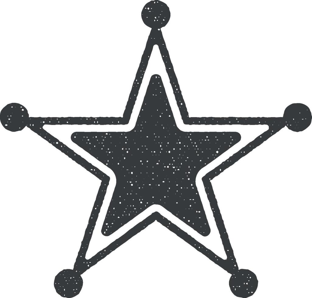 sceriffo S stella vettore icona illustrazione con francobollo effetto