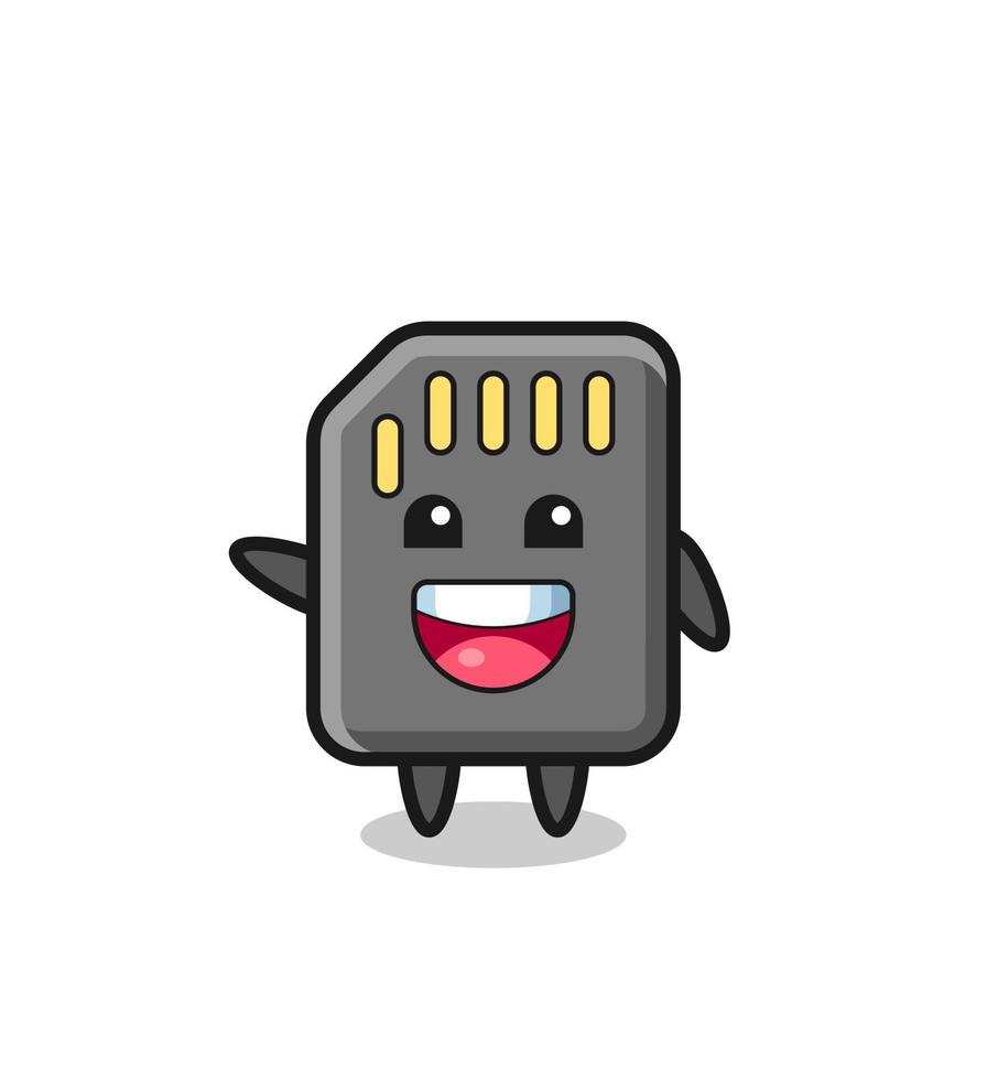 felice memory card simpatico personaggio mascotte vettore
