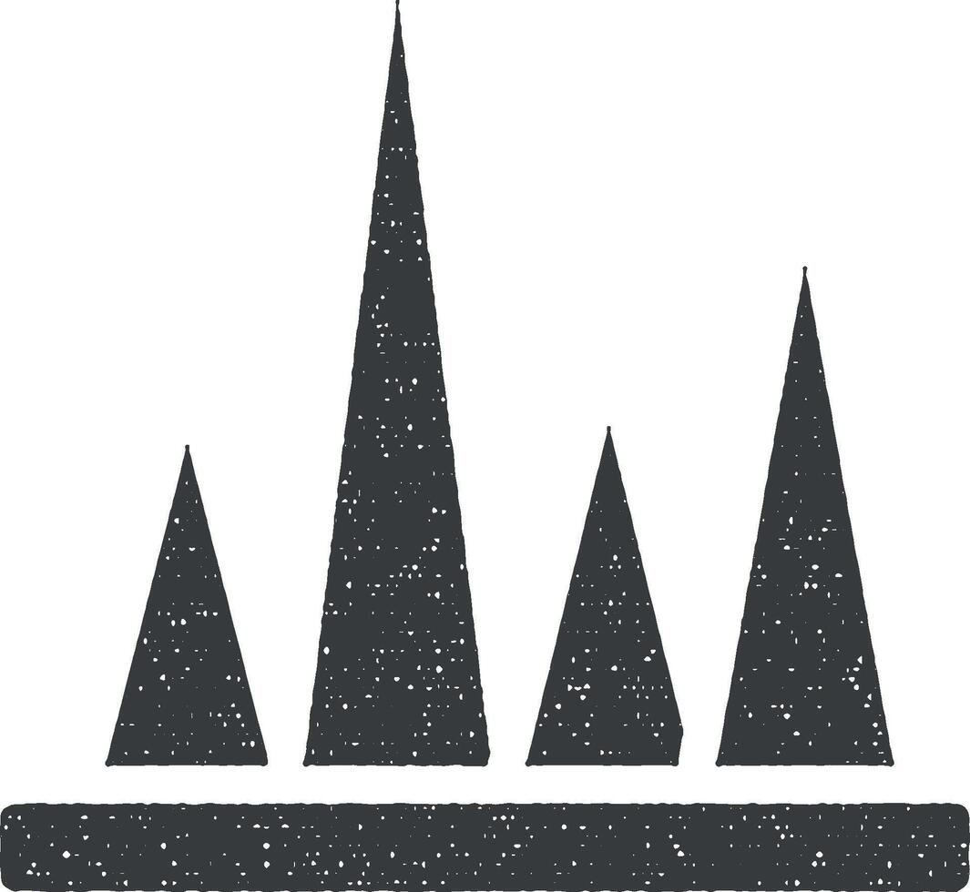 grafico piramide icona vettore illustrazione nel francobollo stile