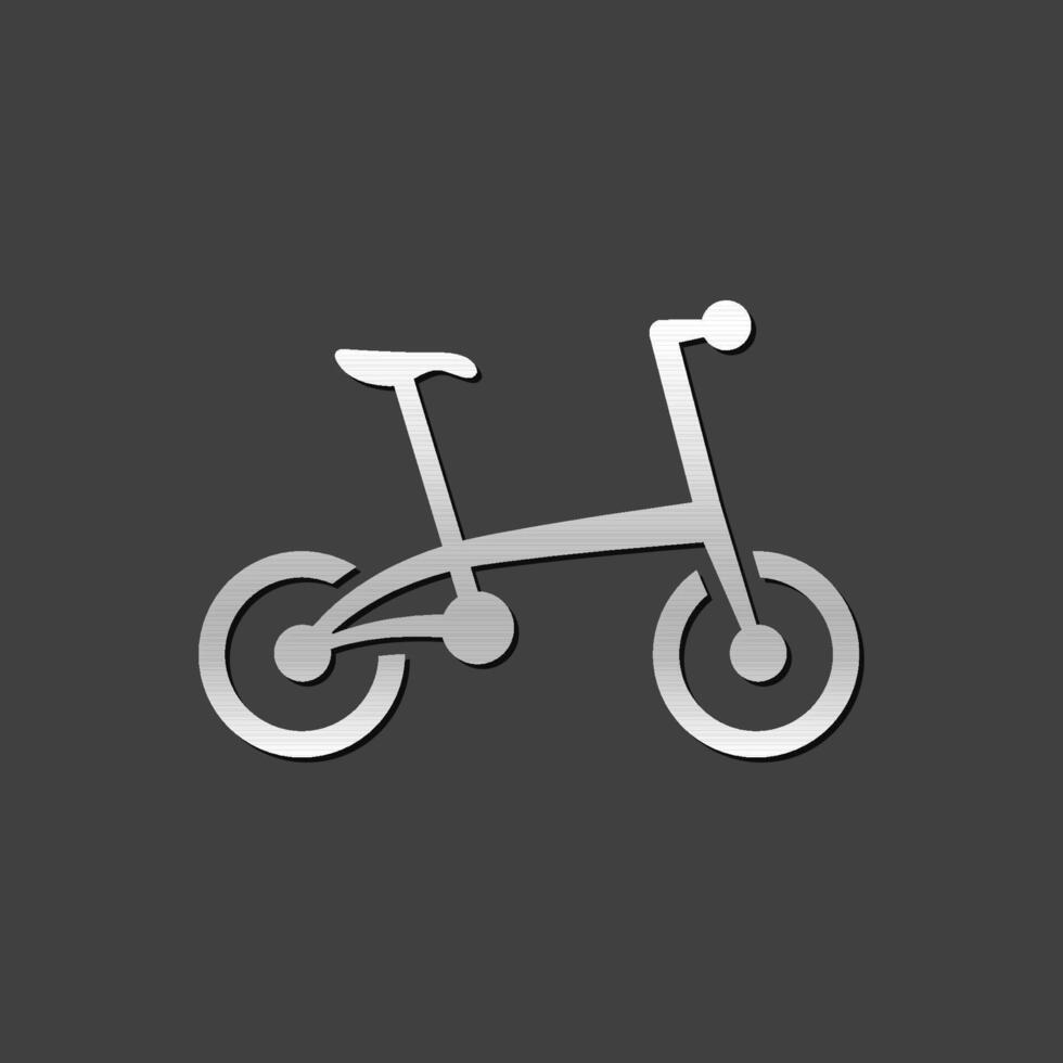 bicicletta icona nel metallico grigio colore stile. sport Ciclismo pieghevole vettore
