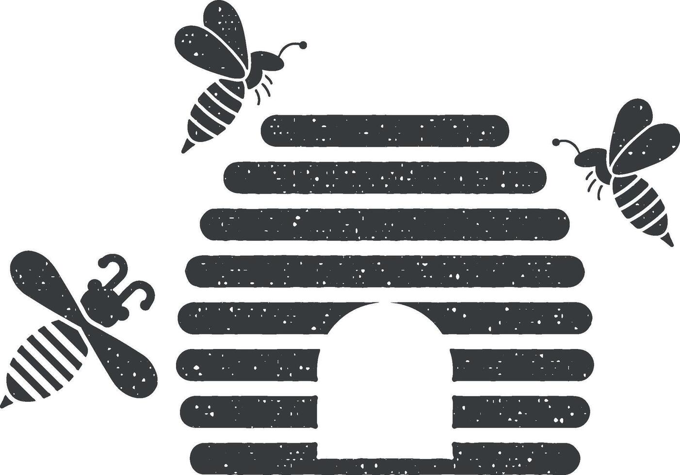 alveare, ape icona vettore illustrazione nel francobollo stile
