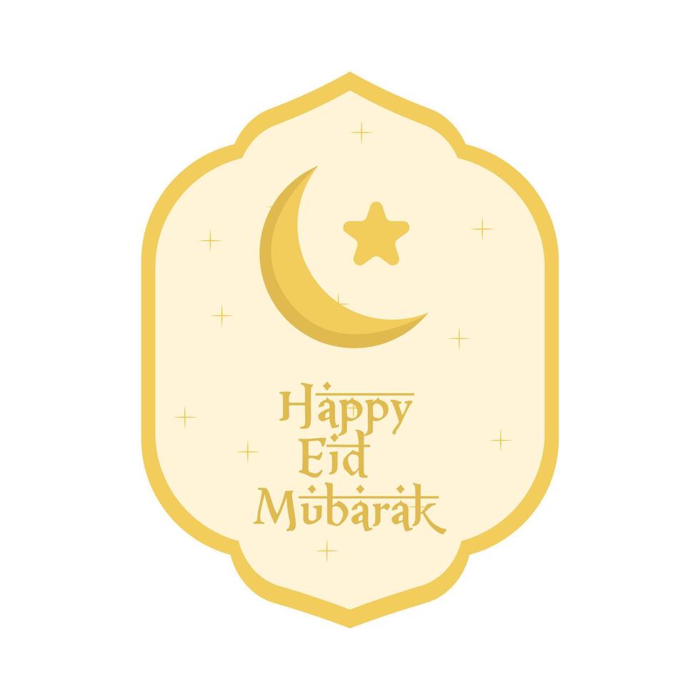 contento eid mubarak saluti distintivo illustrazione vettore