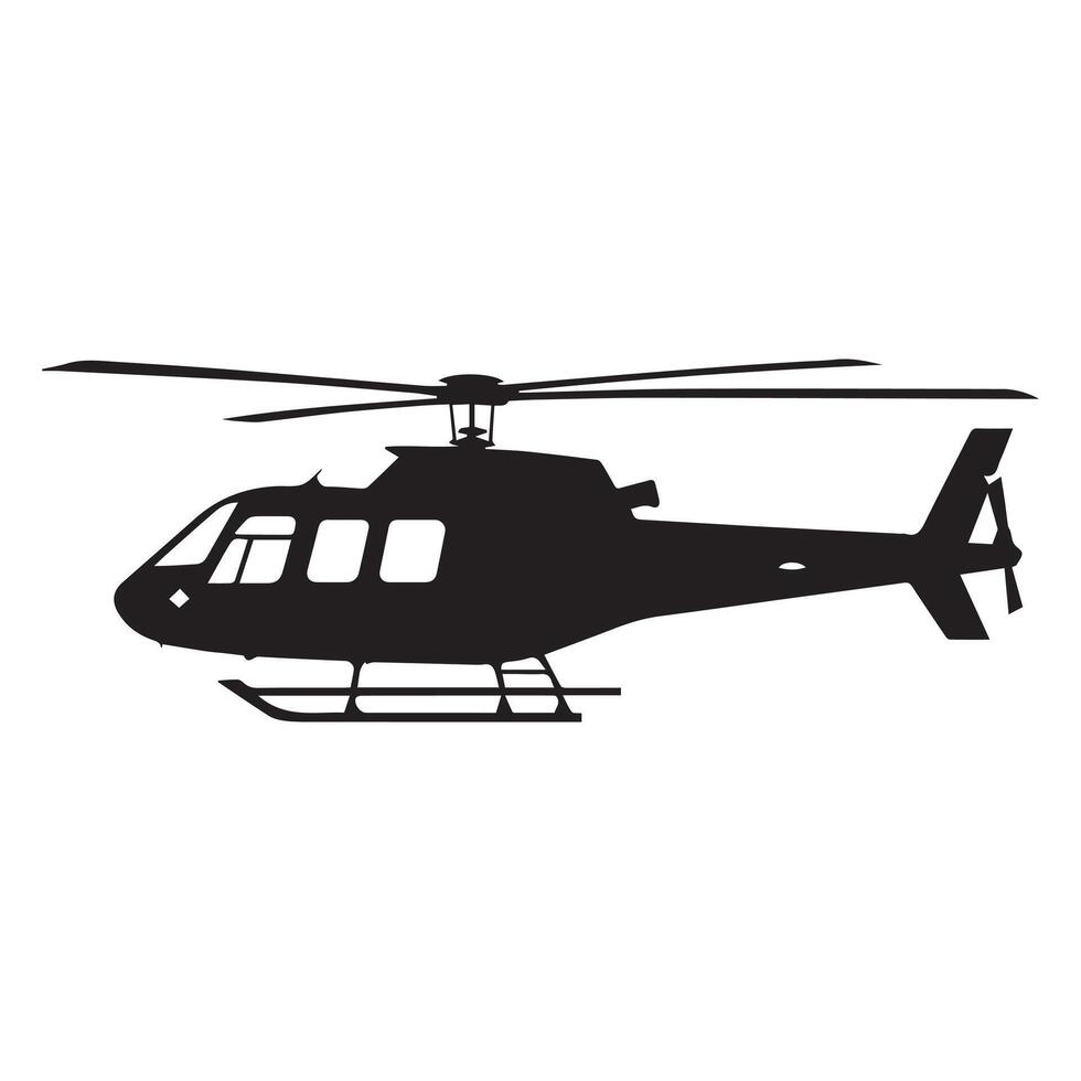 nero isolato silhouette di elicottero su bianca sfondo. vettore