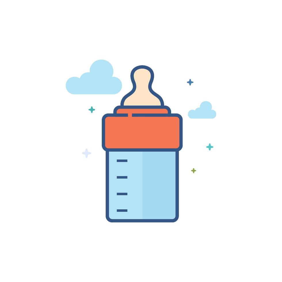 latte bottiglia icona piatto colore stile vettore illustrazione