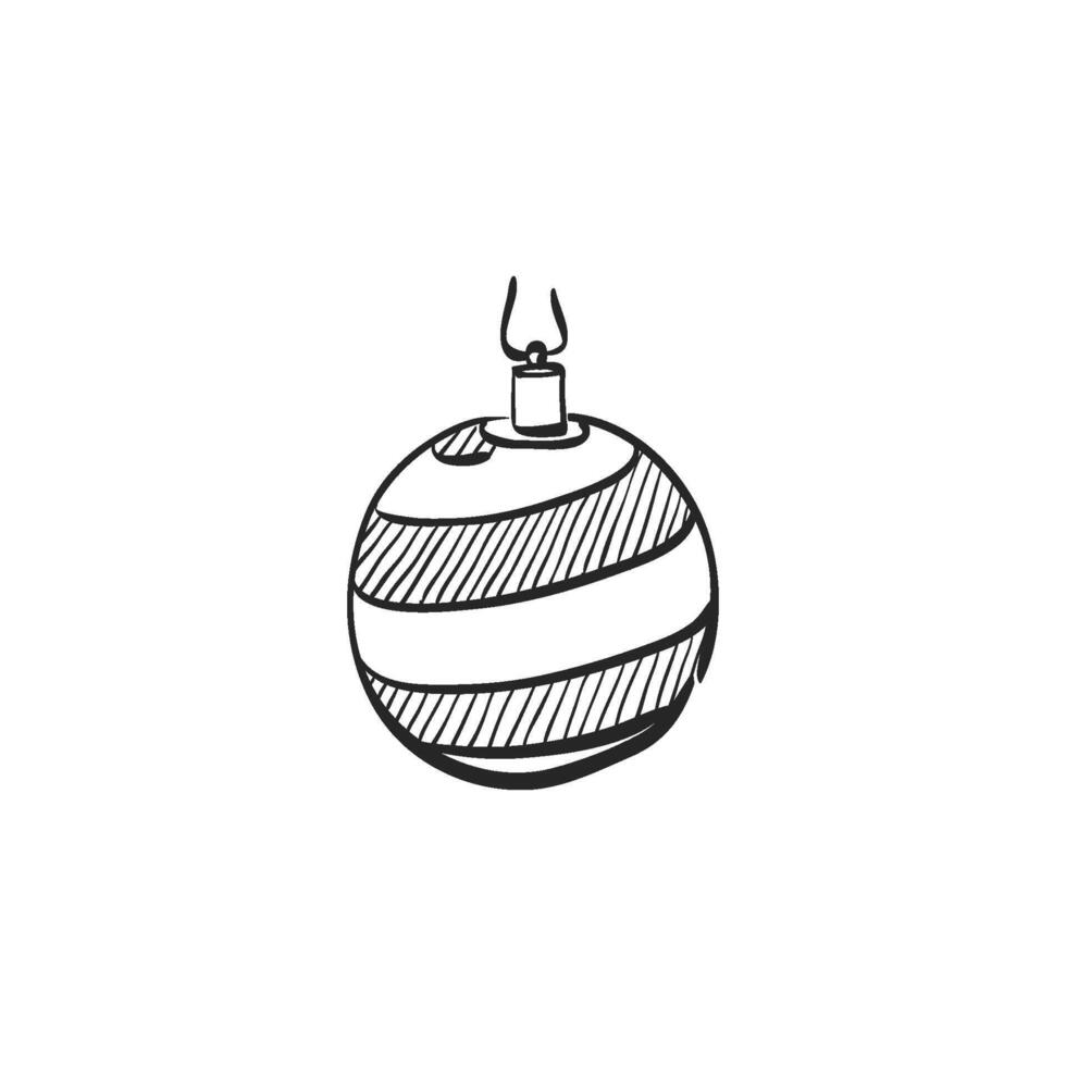 mano disegnato schizzo icona Natale palla vettore