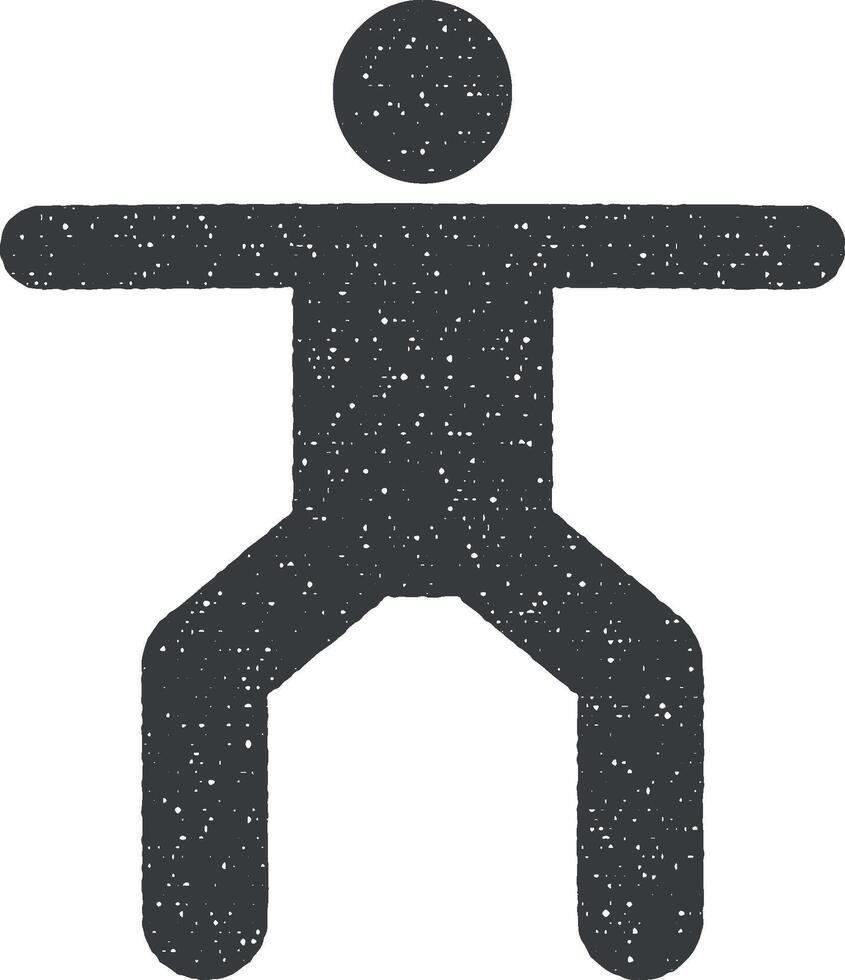 esercizio uomo Palestra sport fitness con freccia pittogramma icona vettore illustrazione nel francobollo stile