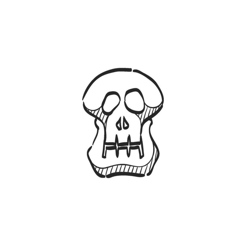 mano disegnato schizzo icona scheletro vettore