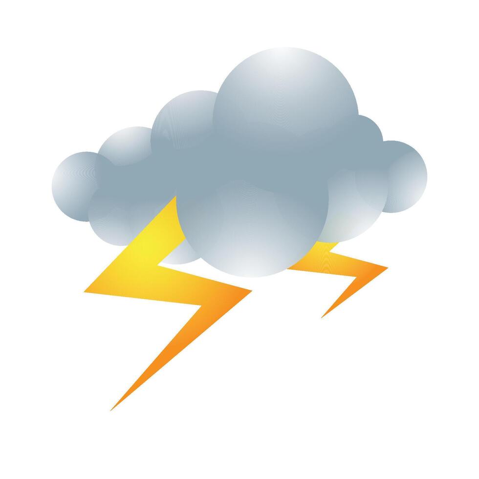 tempo metereologico nuvoloso tempesta icona nel colore. natura previsione tuono vettore