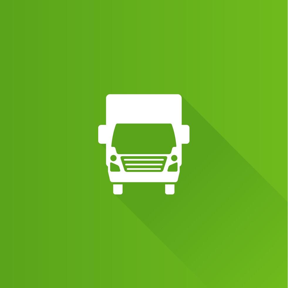 camion piatto colore icona lungo ombra vettore illustrazione
