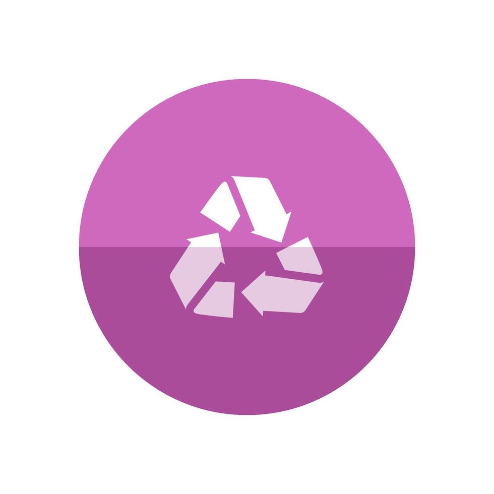 riciclare simbolo icona nel piatto colore cerchio stile. ambiente, partire verde vettore
