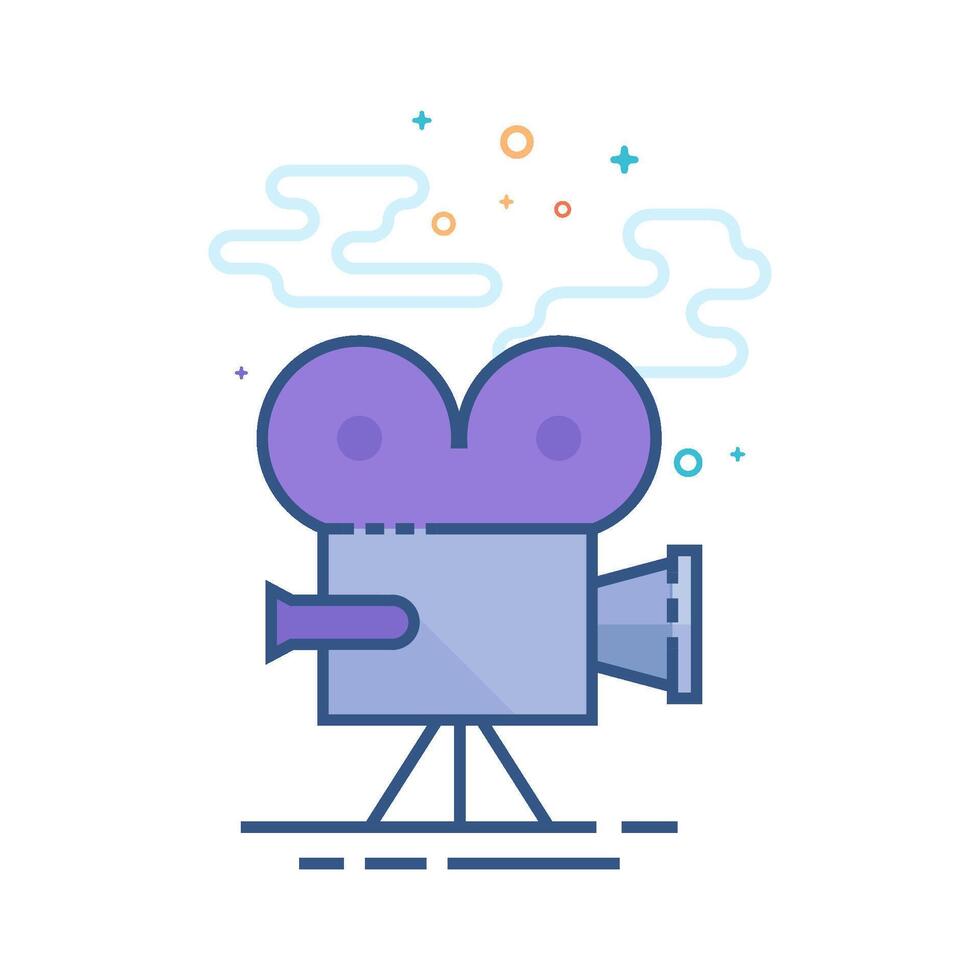 sorveglianza telecamera icona piatto colore stile vettore illustrazione