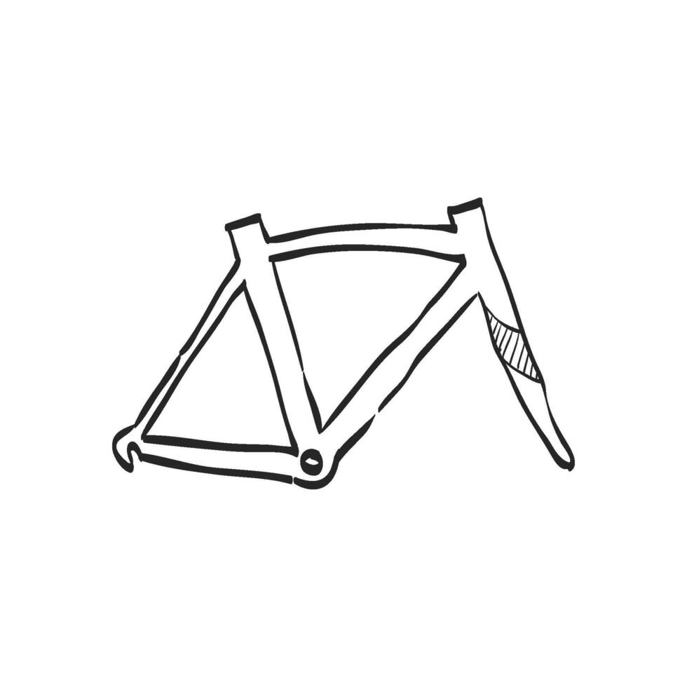 mano disegnato schizzo icona bicicletta telaio vettore