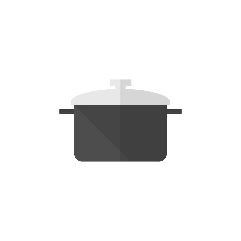cucinando padella icona nel piatto colore stile. cibo ristorante capocuoco utensile bollente caldo casseruola vettore