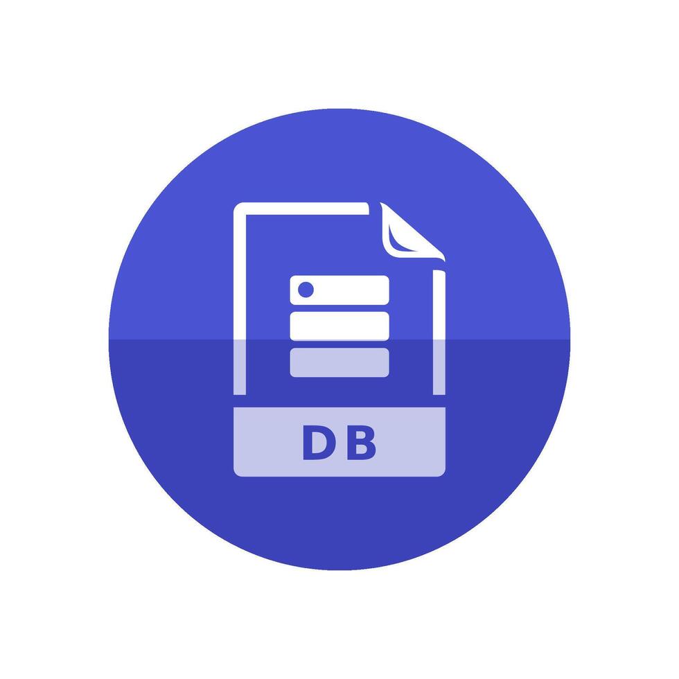 db file formato icona nel piatto colore cerchio stile. estensione Banca dati interrogazioni dati server computer vettore