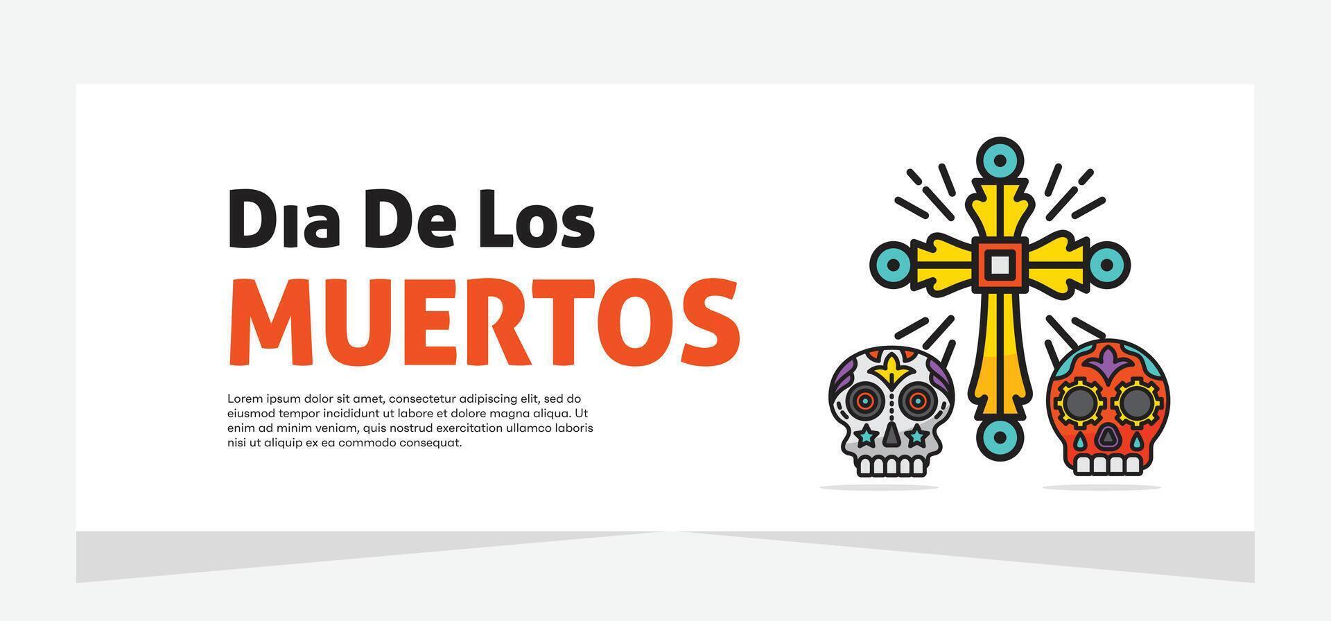 bandiera design di morire de muertos celebrazione vettore