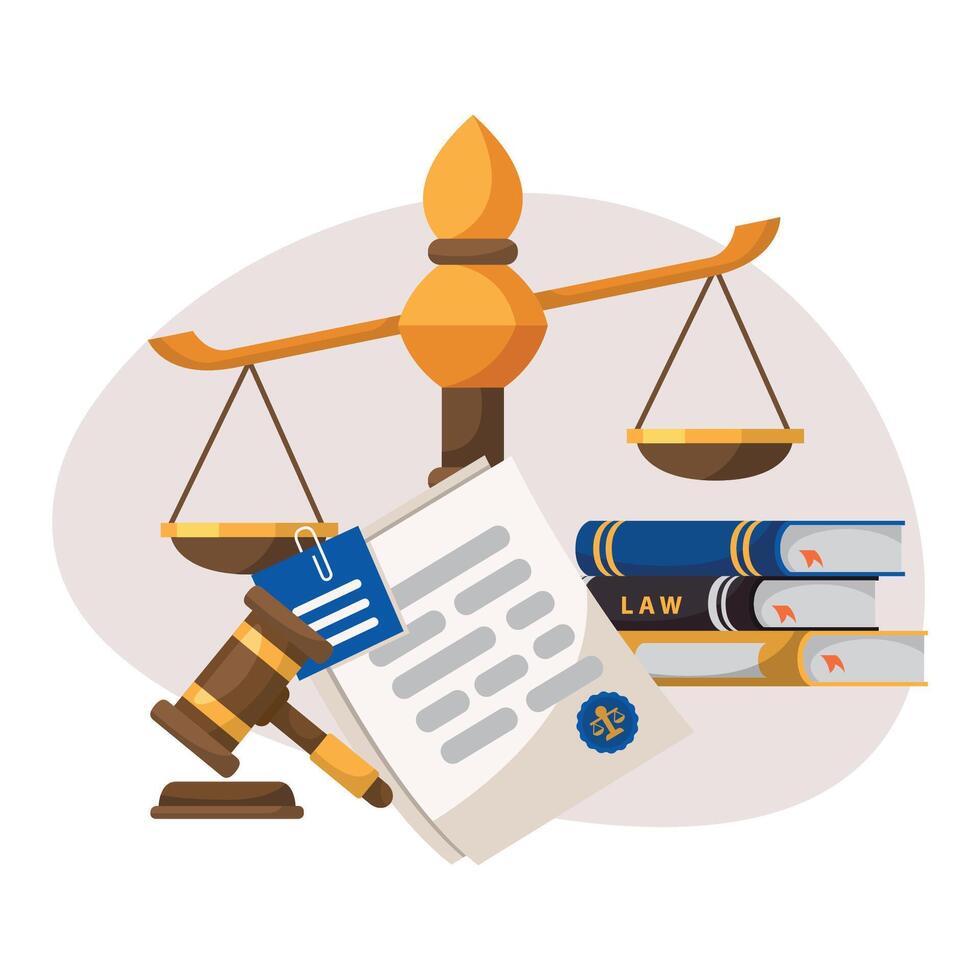 legge e giustizia illustrazione design vettore