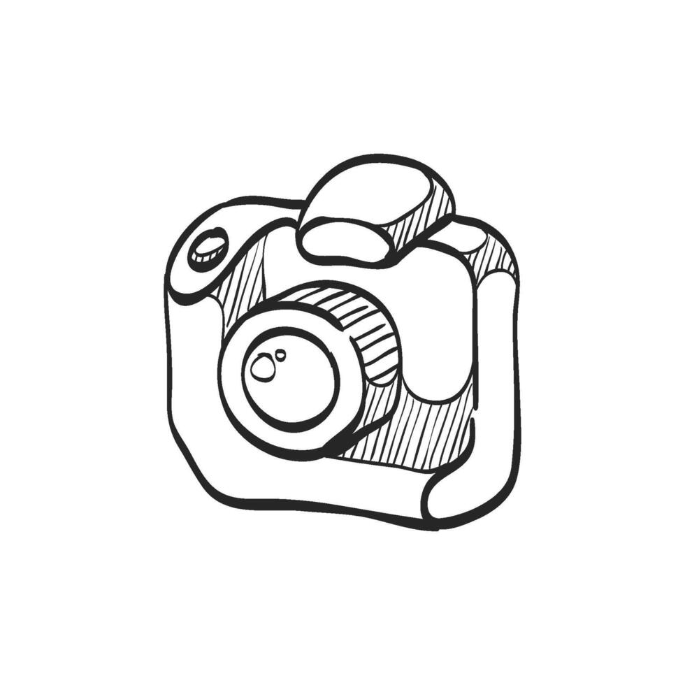 mano disegnato schizzo icona digitale telecamera vettore