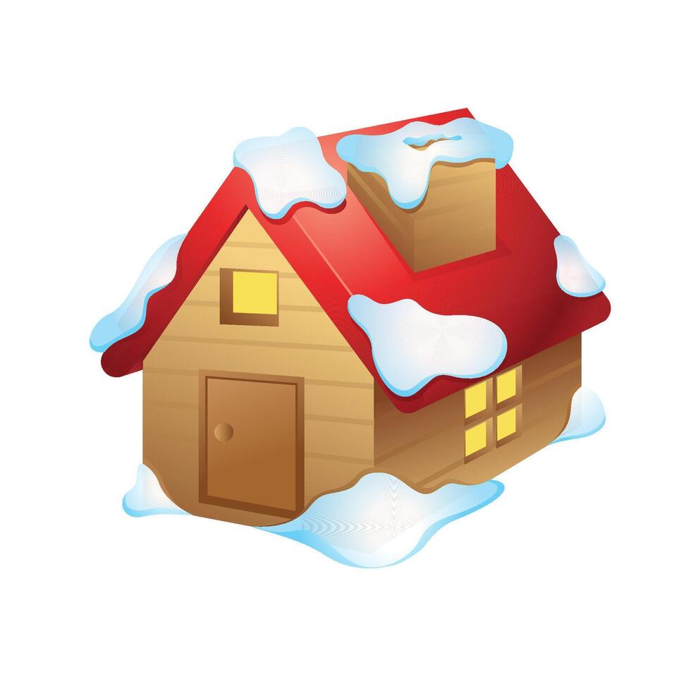 Casa con neve icona nel colore. dicembre Natale vettore