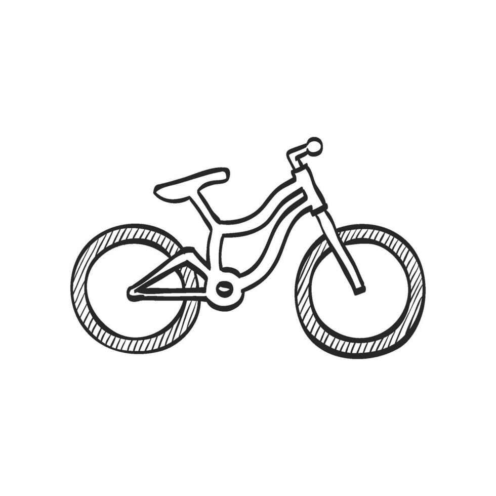 mano disegnato schizzo icona montagna bicicletta vettore