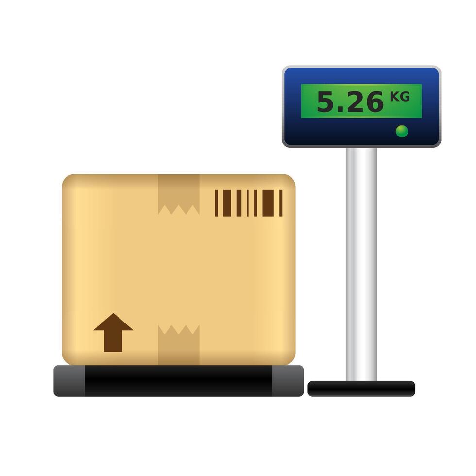 logistica scala icona nel colore. pacchetto peso spedizione vettore