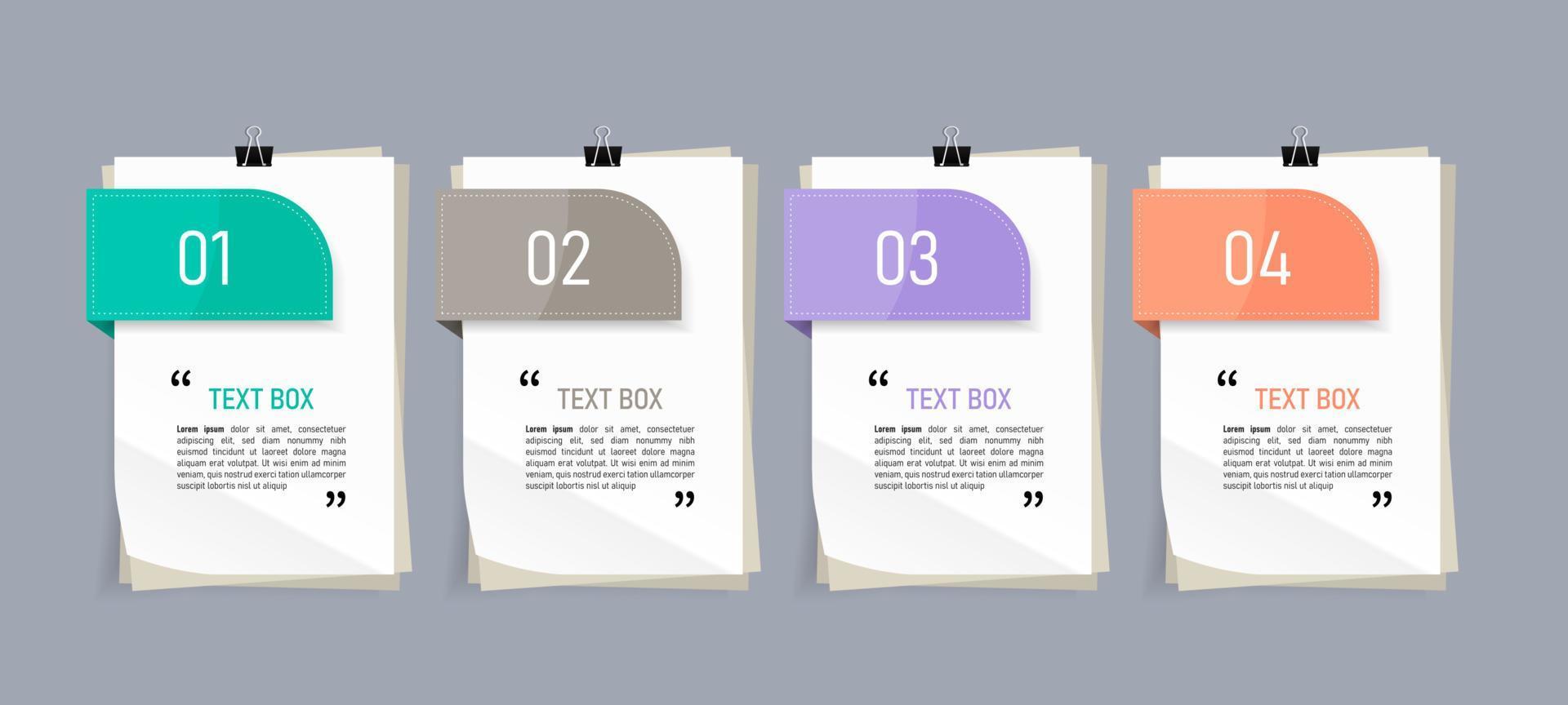 design della casella di testo con mockup di carte da lettere vettore