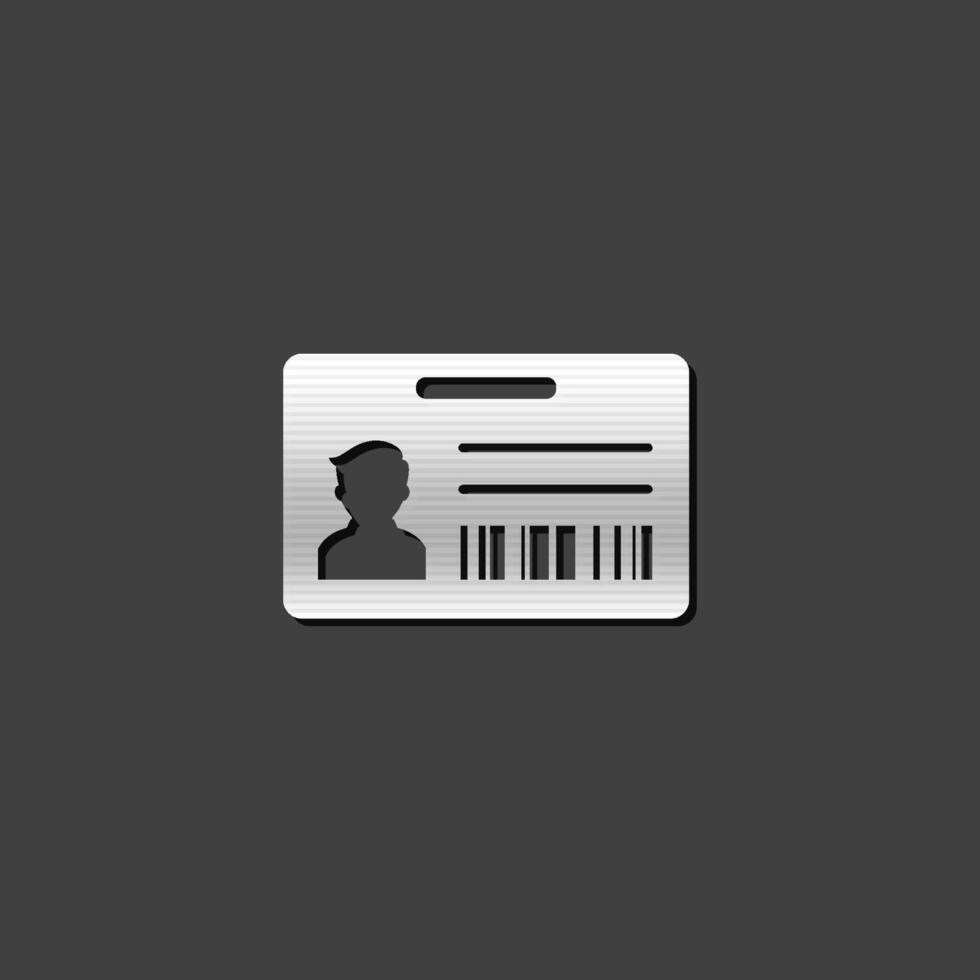 id carta icona nel metallico grigio colore stile. identità ufficio uomo d'affari vettore