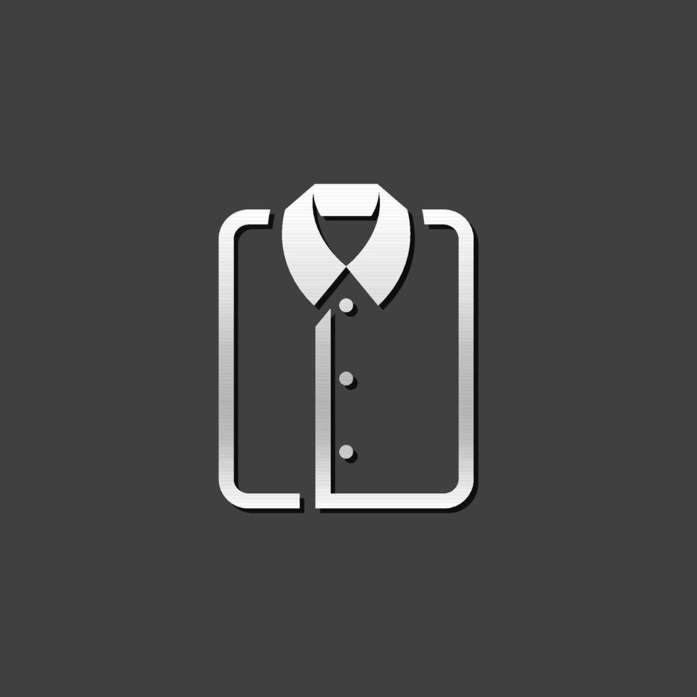piegato camicia icona nel metallico grigio colore stile.lavanderia pulizia vettore