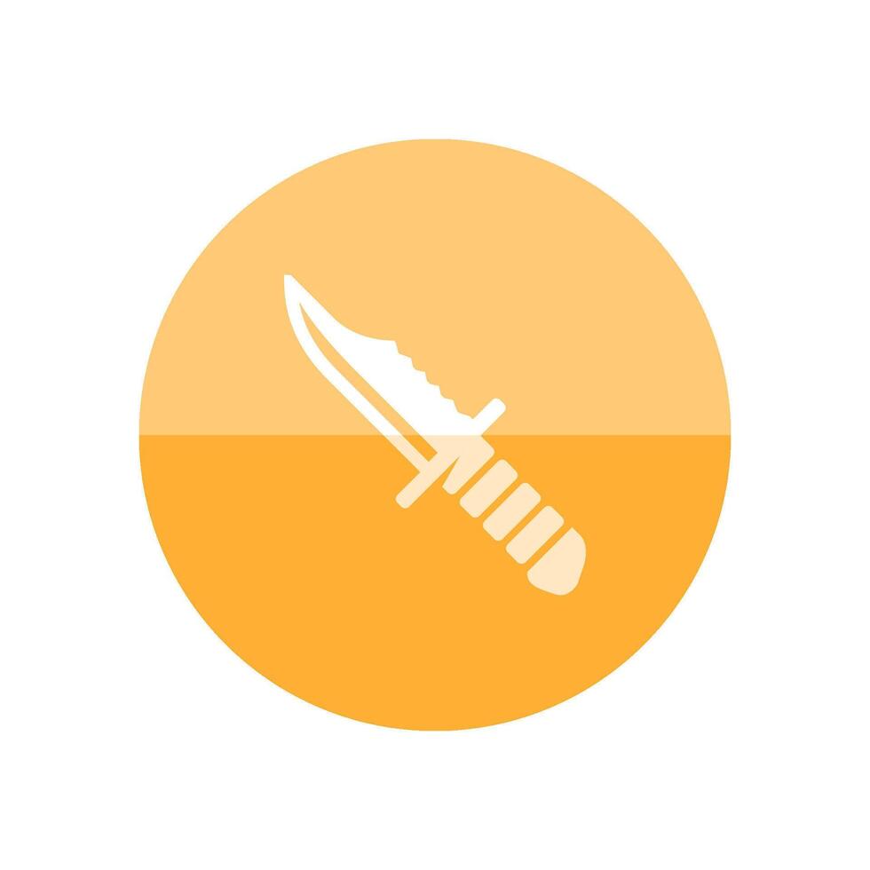 coltello icona nel piatto colore cerchio stile. arma assalto battaglia Pericolo pugnale vettore