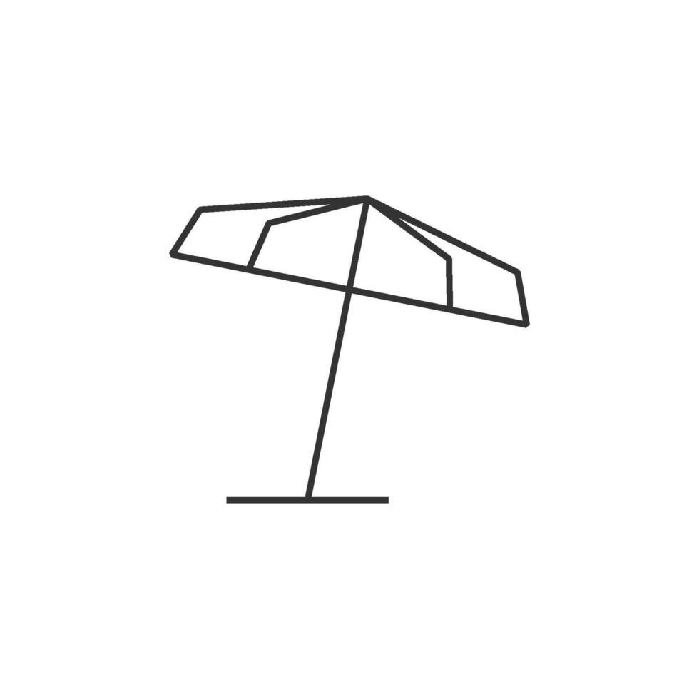 spiaggia ombrello icona nel magro schema stile vettore
