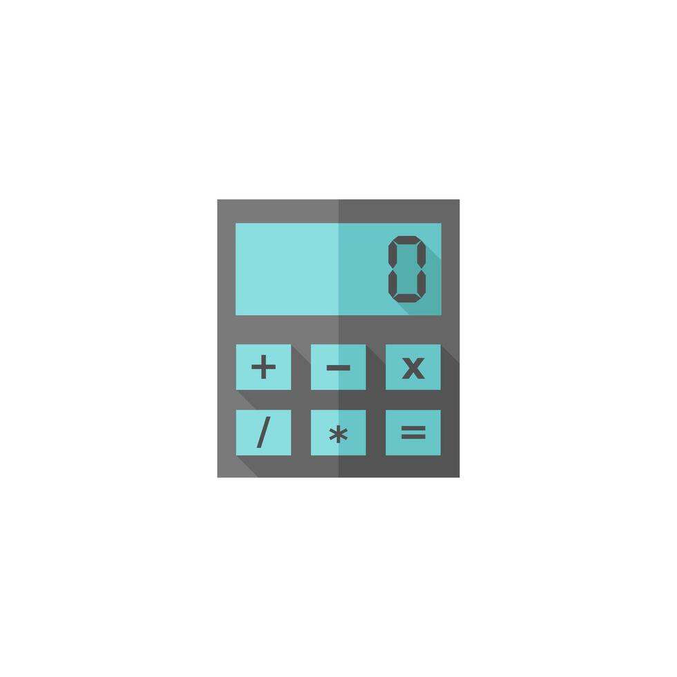 calcolatrice icona nel piatto colore stile. calcolare elettronico finanza i soldi vettore