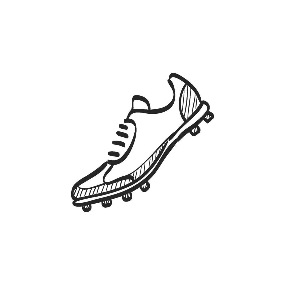 mano disegnato schizzo icona calcio scarpa vettore