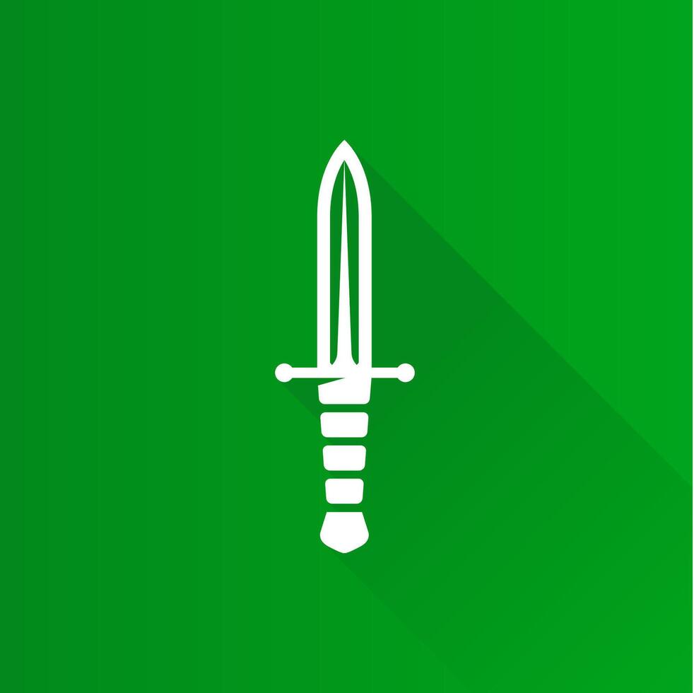 coltello piatto colore icona lungo ombra vettore illustrazione