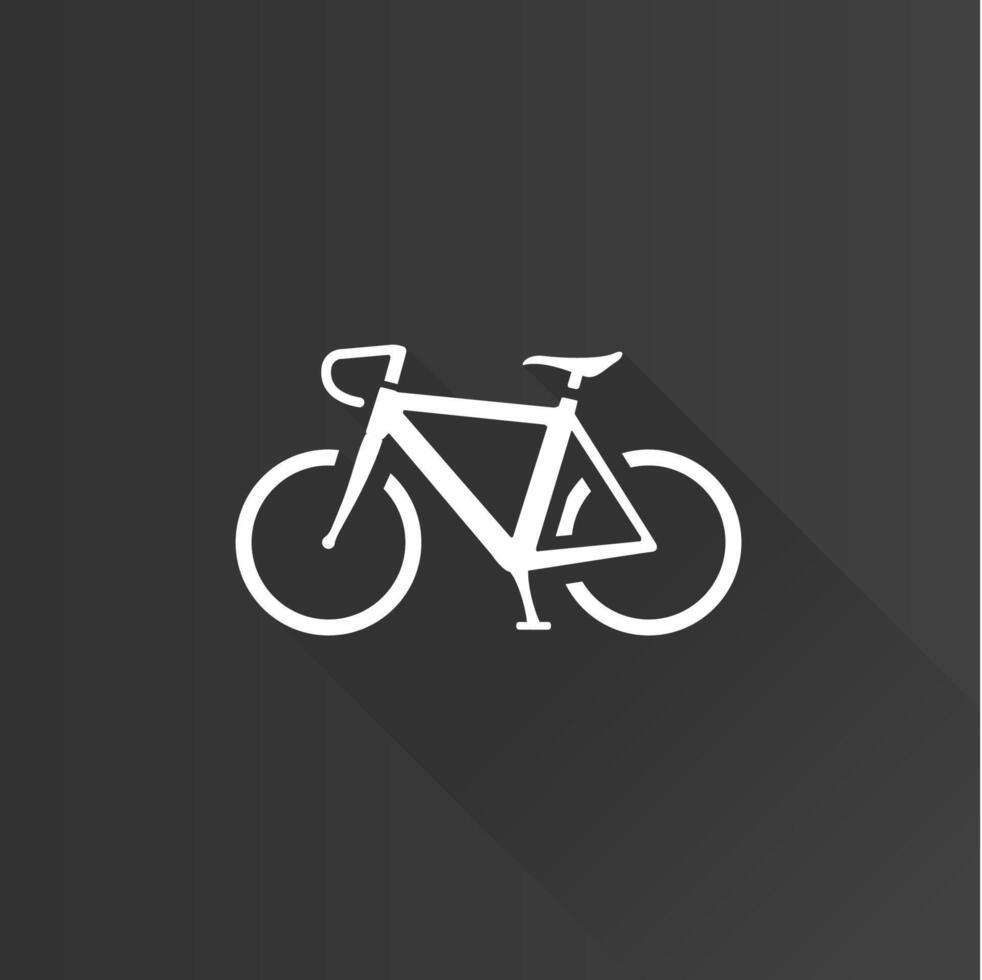 strada bicicletta piatto colore icona lungo ombra vettore illustrazione