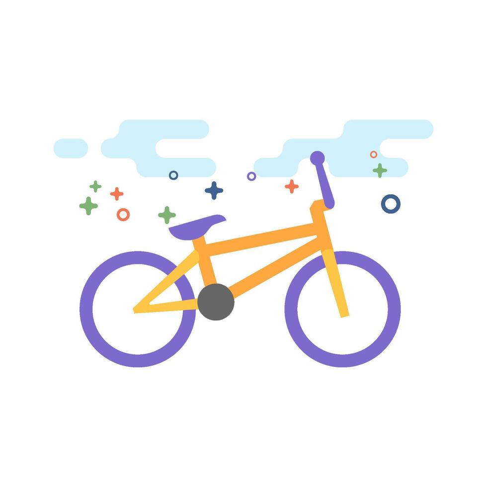 bmx bicicletta icona piatto colore stile vettore illustrazione