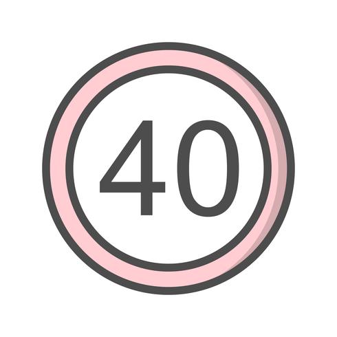 Icona di limite di velocità 40 di vettore