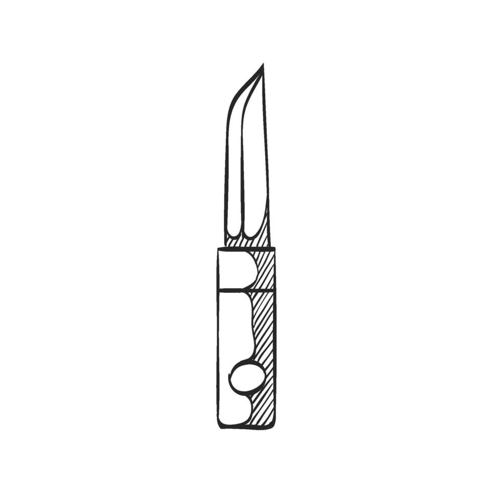 mano disegnato schizzo icona coltello vettore