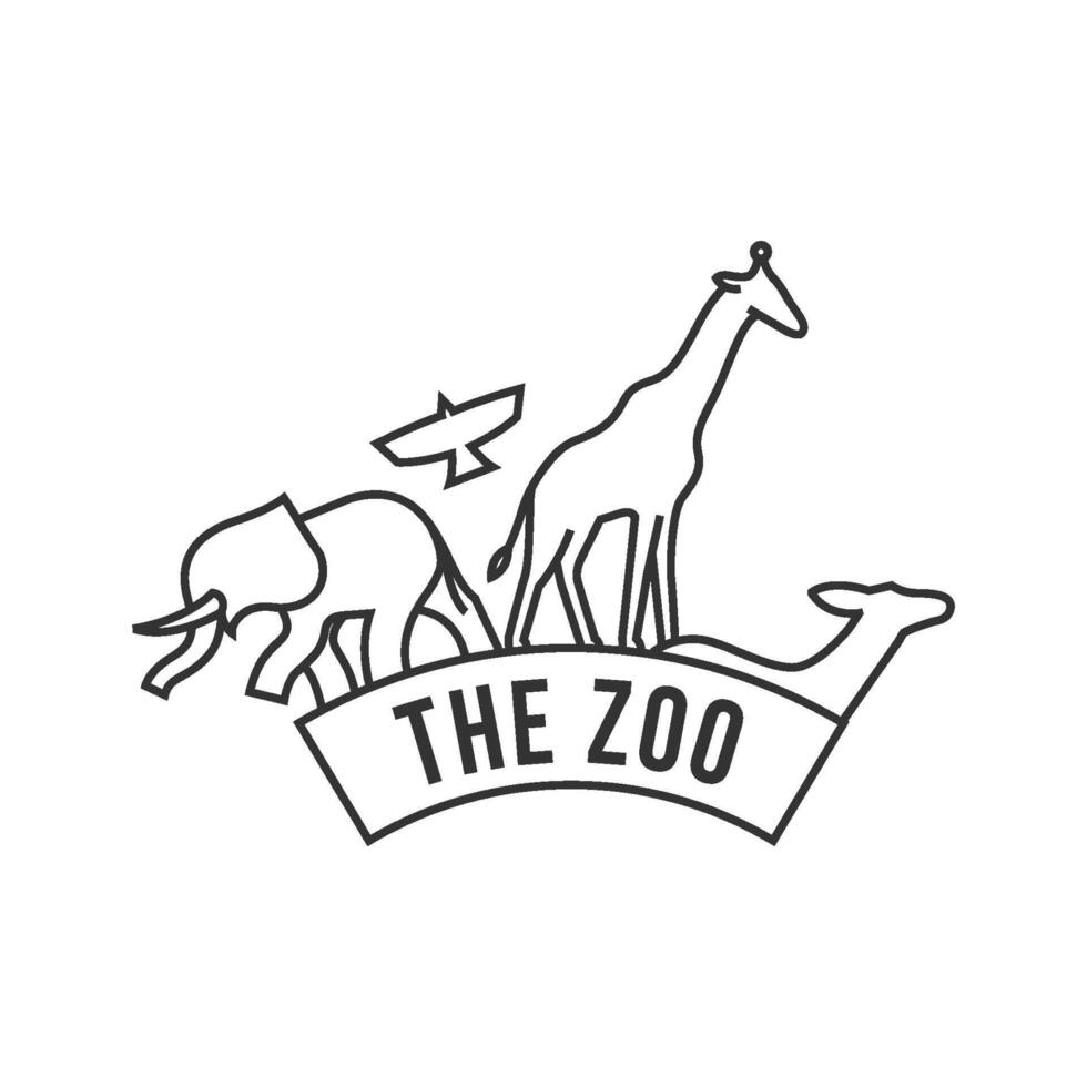 zoo cancello icona nel magro schema stile vettore