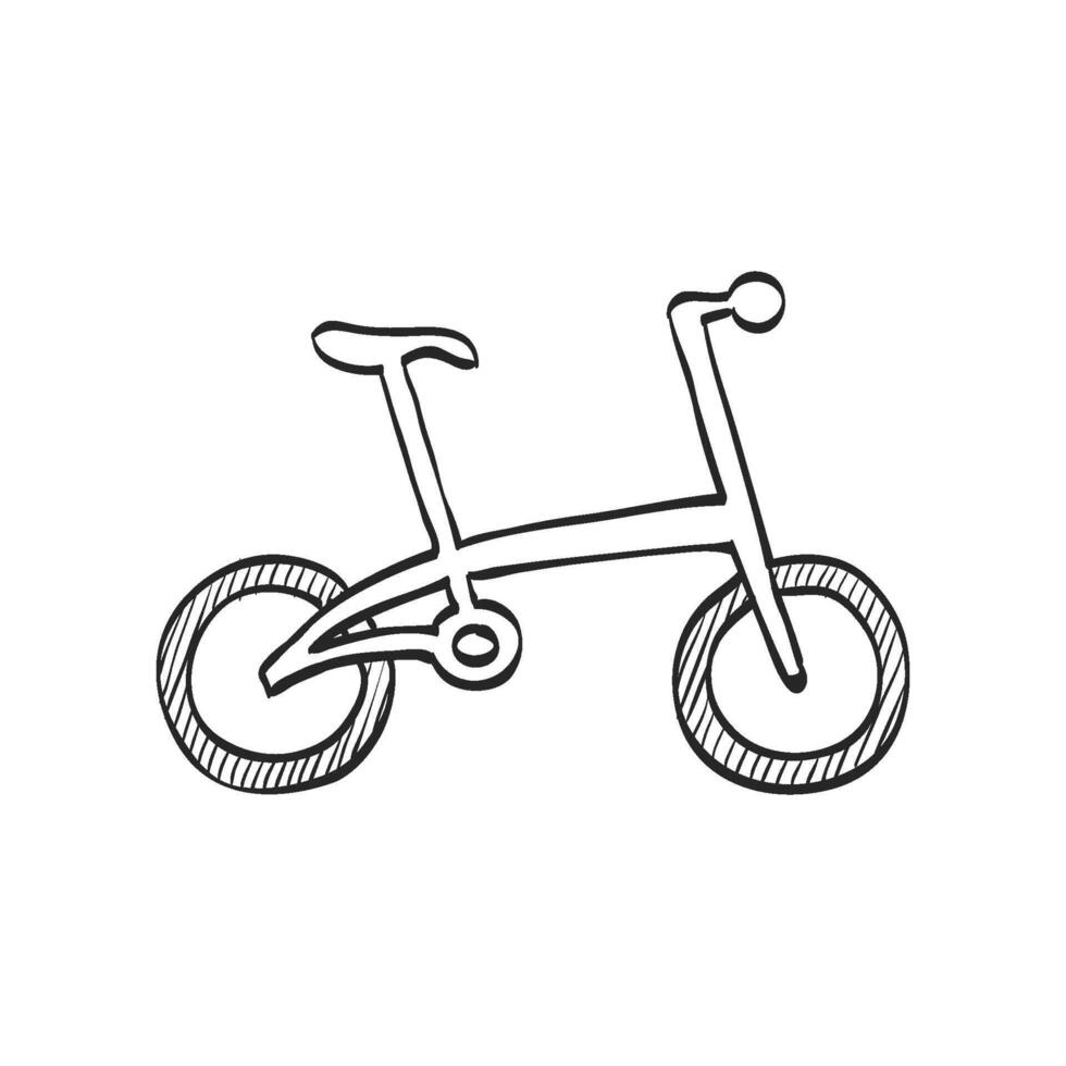 mano disegnato schizzo icona pieghevole bicicletta vettore