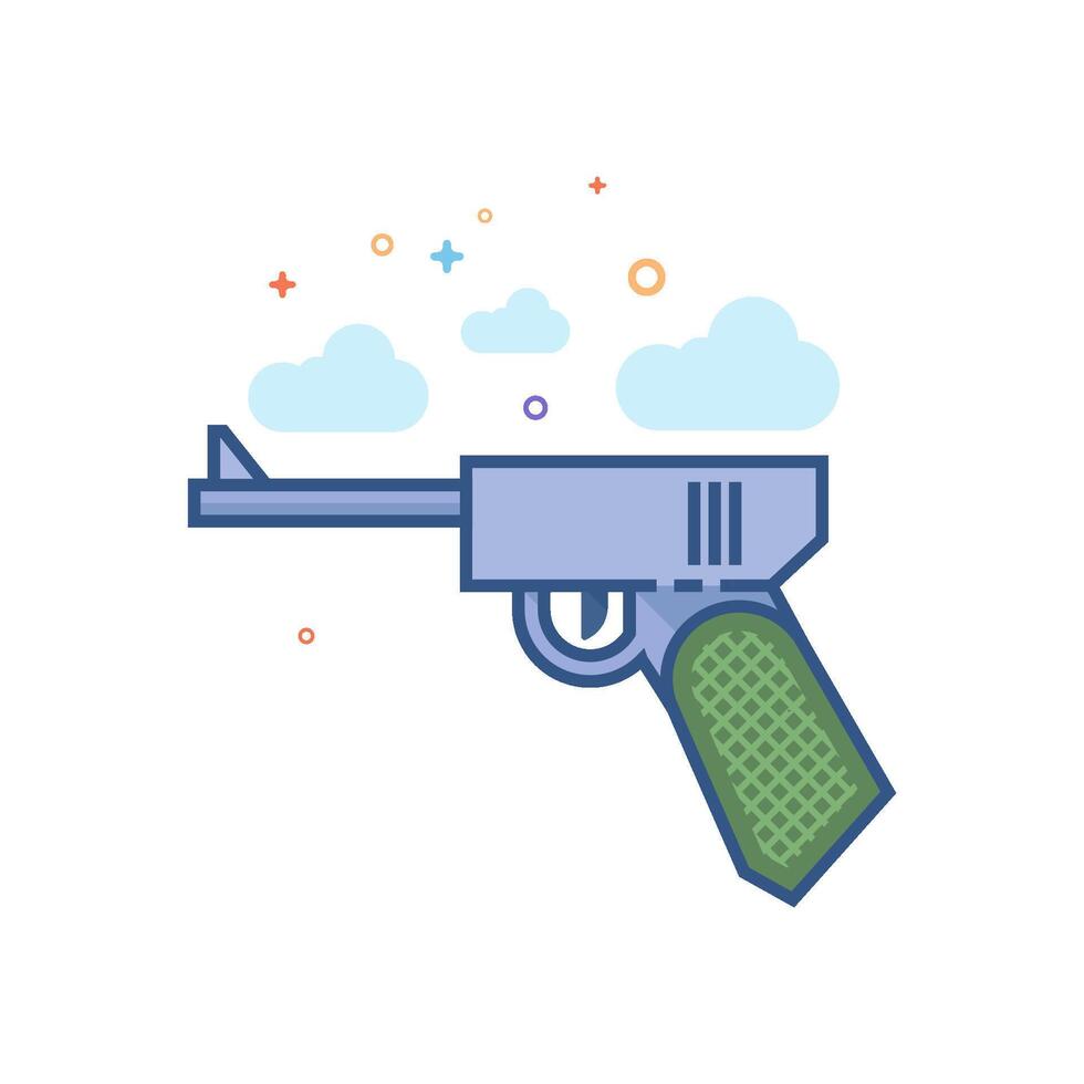 mano pistola icona piatto colore stile vettore illustrazione
