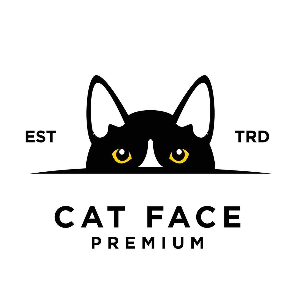 gatto viso testa logo icona design illustrazione vettore