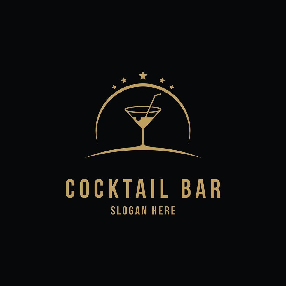 cocktail logo design concetto idea vettore