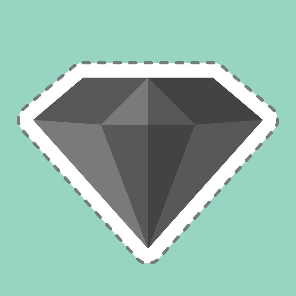 etichetta linea tagliare diamante. relazionato per squillare simbolo. semplice design modificabile. semplice illustrazione vettore