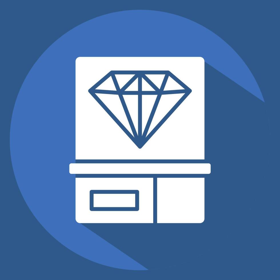 icona diamante 2. relazionato per squillare simbolo. lungo ombra stile. semplice design modificabile. semplice illustrazione vettore