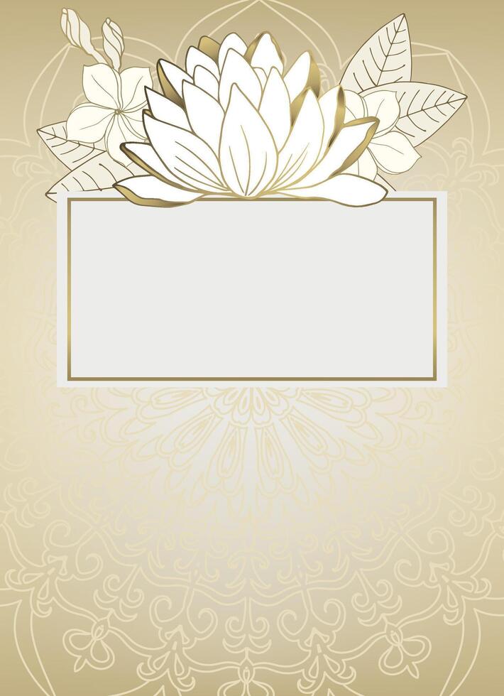 lusso sfondo con oro schema. mandala e oro loto. sfondo per saluto carte, eccetera. vettore