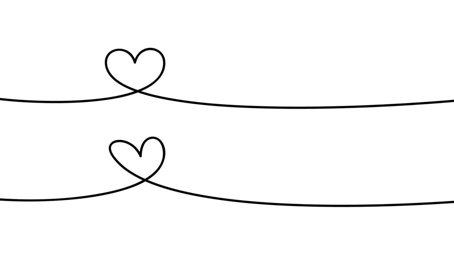 cuore forma. continuo lineare arte scarabocchio disegno vettore illustrazione. amore uno linea simbolo.