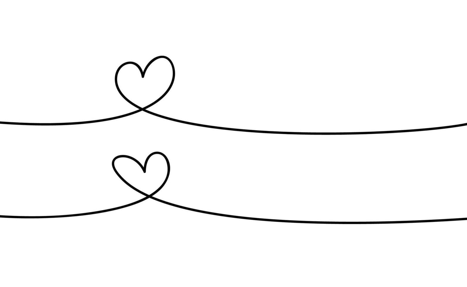 cuore forma. continuo lineare arte scarabocchio disegno vettore illustrazione. amore uno linea simbolo.