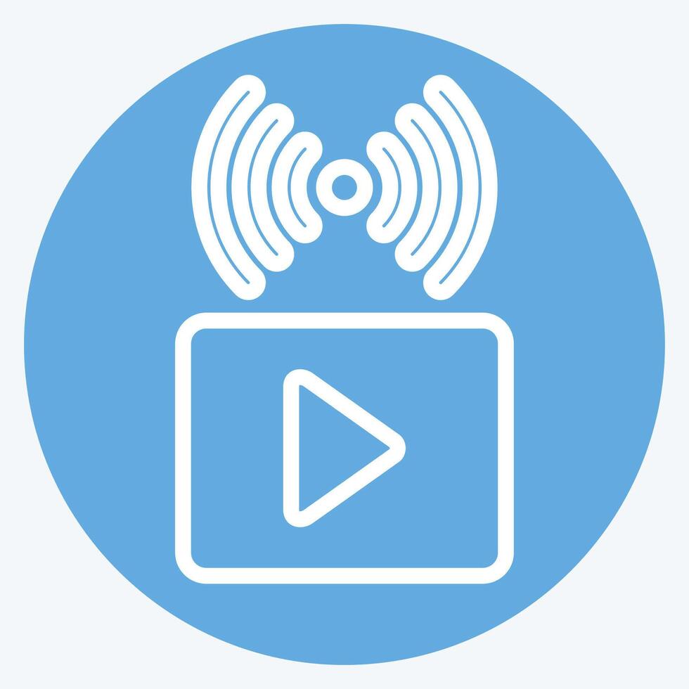 icona video streaming. relazionato per Podcast simbolo. blu occhi stile. semplice design modificabile. semplice illustrazione vettore